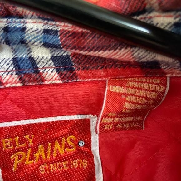 Vintage ELY Plains Quilted Warm Red Plaid Pearl Snap Button Down Shirt Men’s XL - Picture 3 of 7